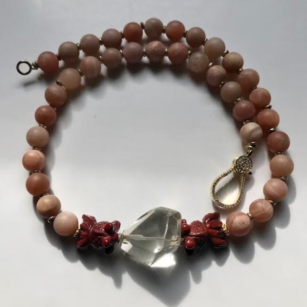 Moonstone & Jasper one of a kind necklace